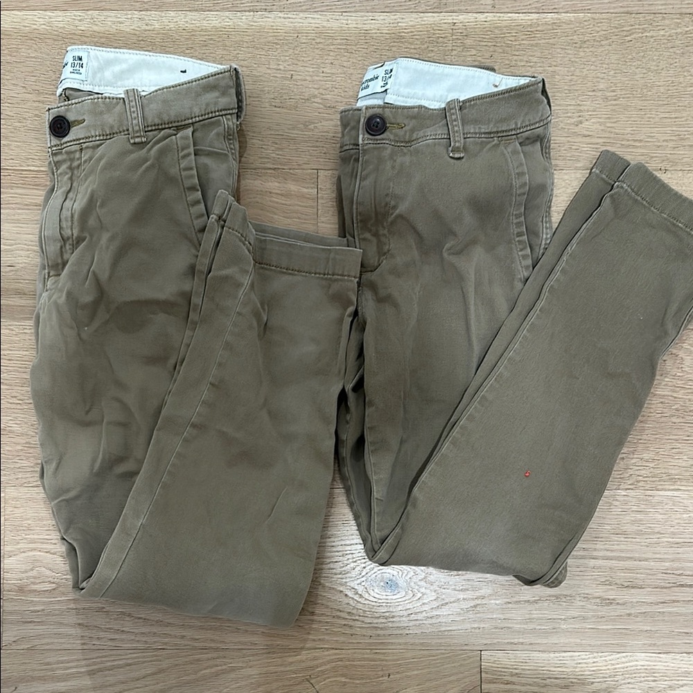 abercrombie kids khaki slim chinos 13/14